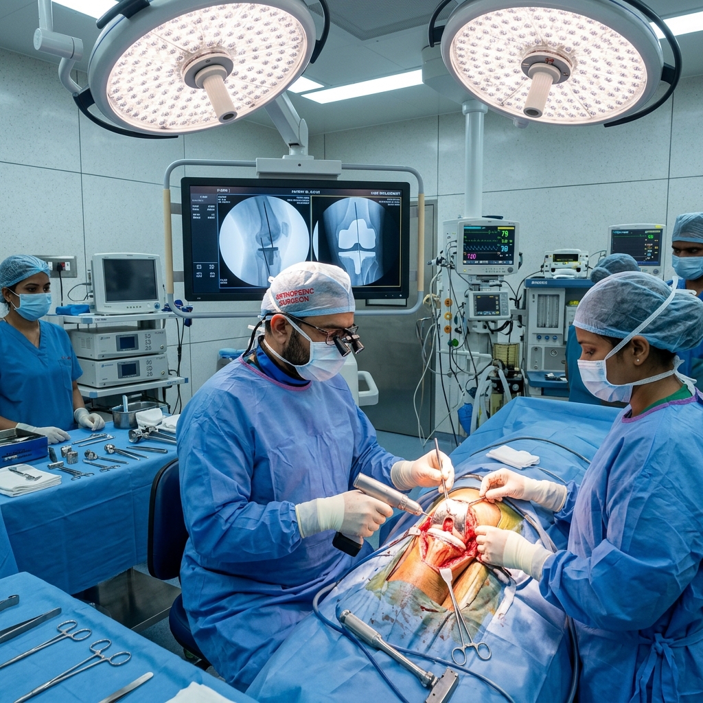 Dr. Akash Kumar operating in sterile operation theater